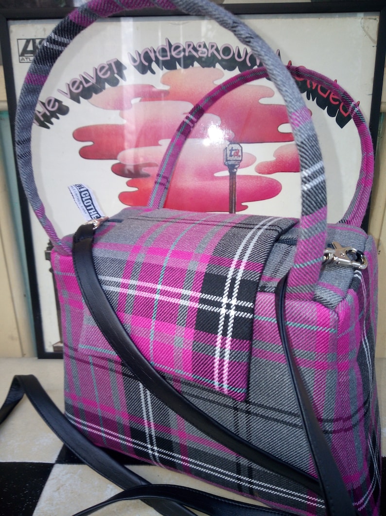 Pink Tartan mummy size Dinkybag handbag image 5