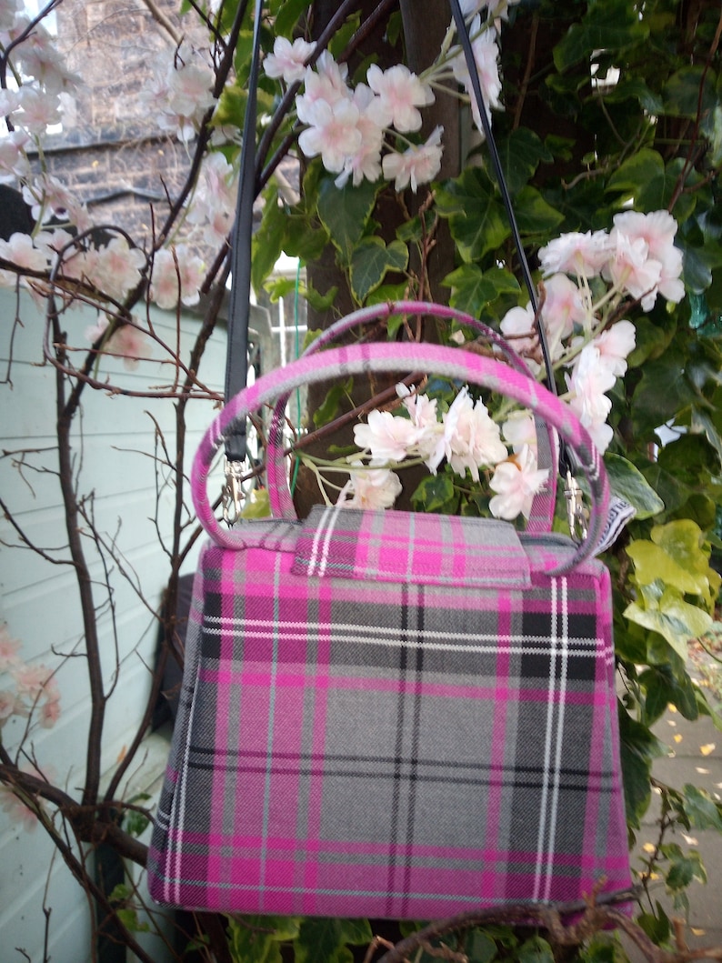 Pink Tartan mummy size Dinkybag handbag image 4
