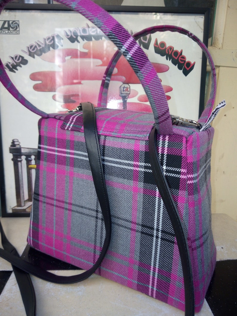 Pink Tartan mummy size Dinkybag handbag image 6