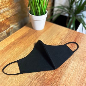 Black Face Mask - Washable Face Cover, Filter Packet - Reusable, Unisex Adult Face Mask - Cotton Face Cover - Color Face Mask