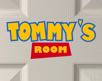 Personalised Toy Story Style Bedroom Door Name Sticker