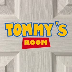 Personalised Toy Story Style Bedroom Door Name Sticker