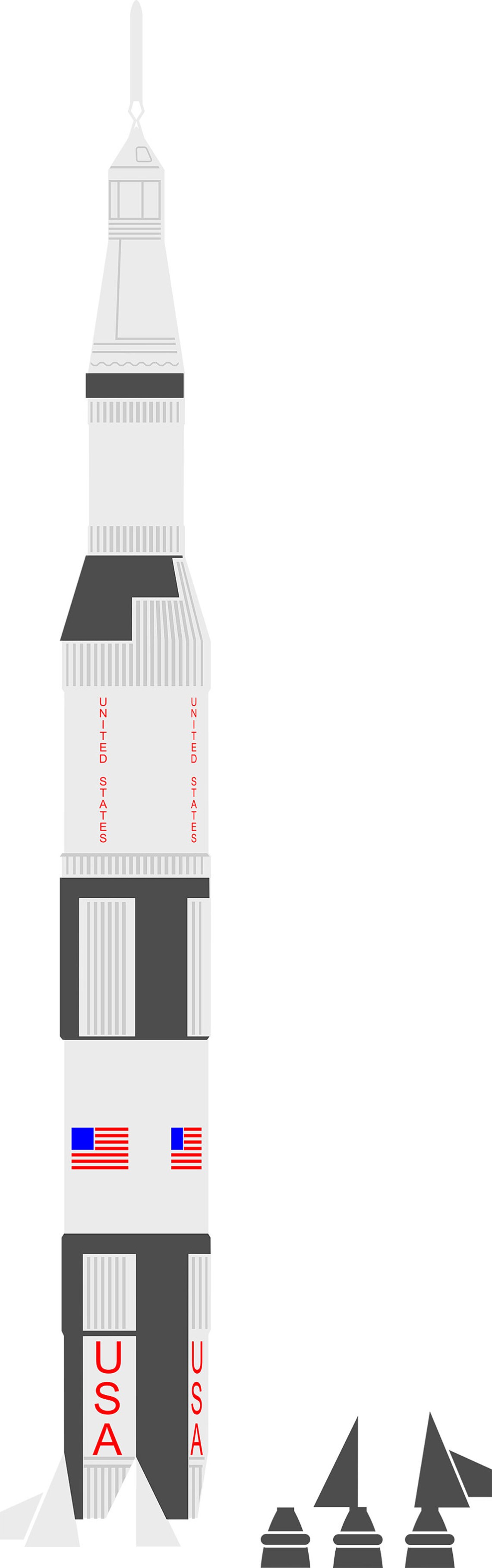 Saturn V Rocket Vinyl Wall Art 5 Colour Decal Etsy