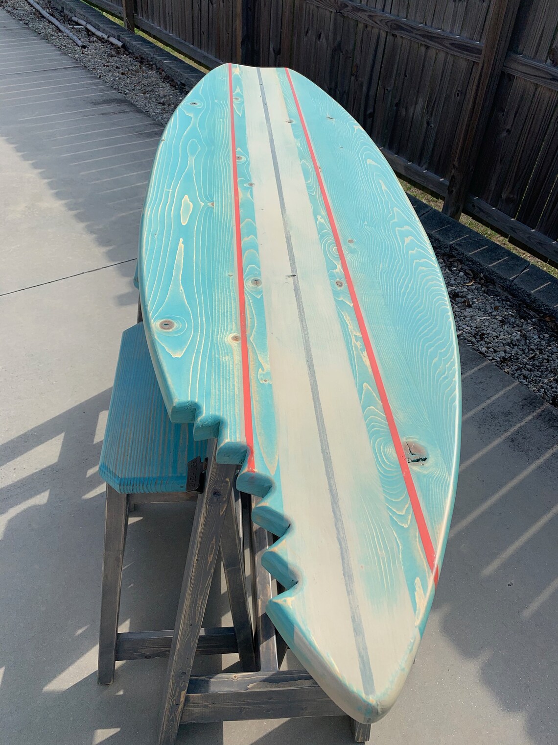 Surfboard Table and 4 stools Etsy