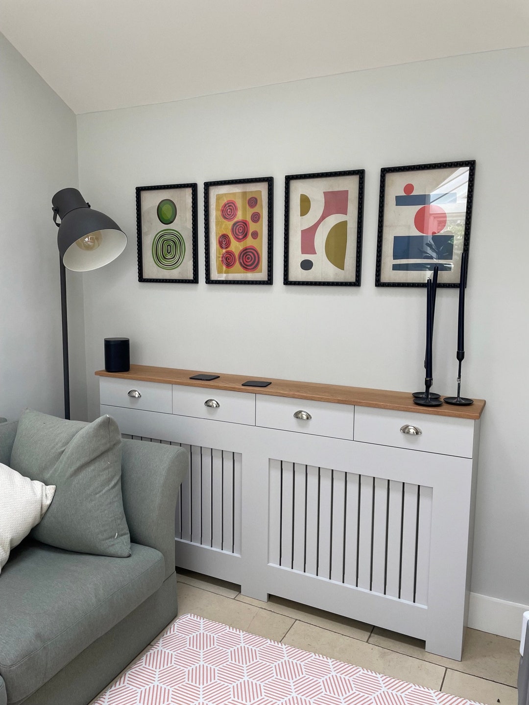 Bespoke Radiator Cover With Draws & Solid Oak Top Custom UK - Etsy UK