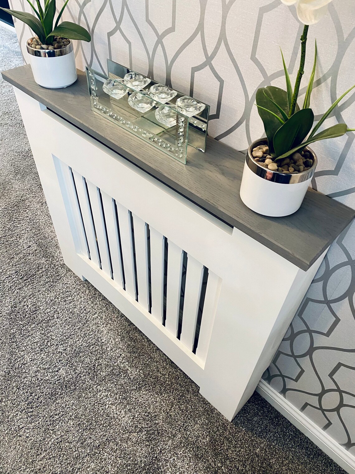 Bespoke Custom Radiator Cover Solid Oak Top UK | Etsy