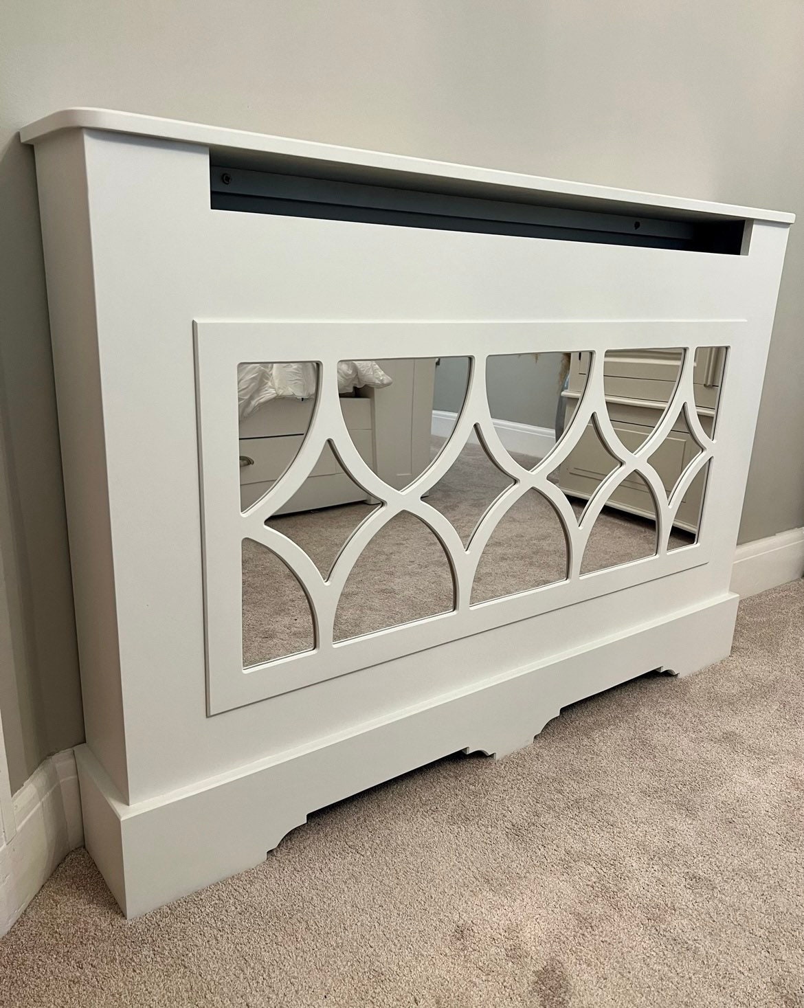 Mirrored Radiator Cover White the Florence Range Deluxe Etsy UK