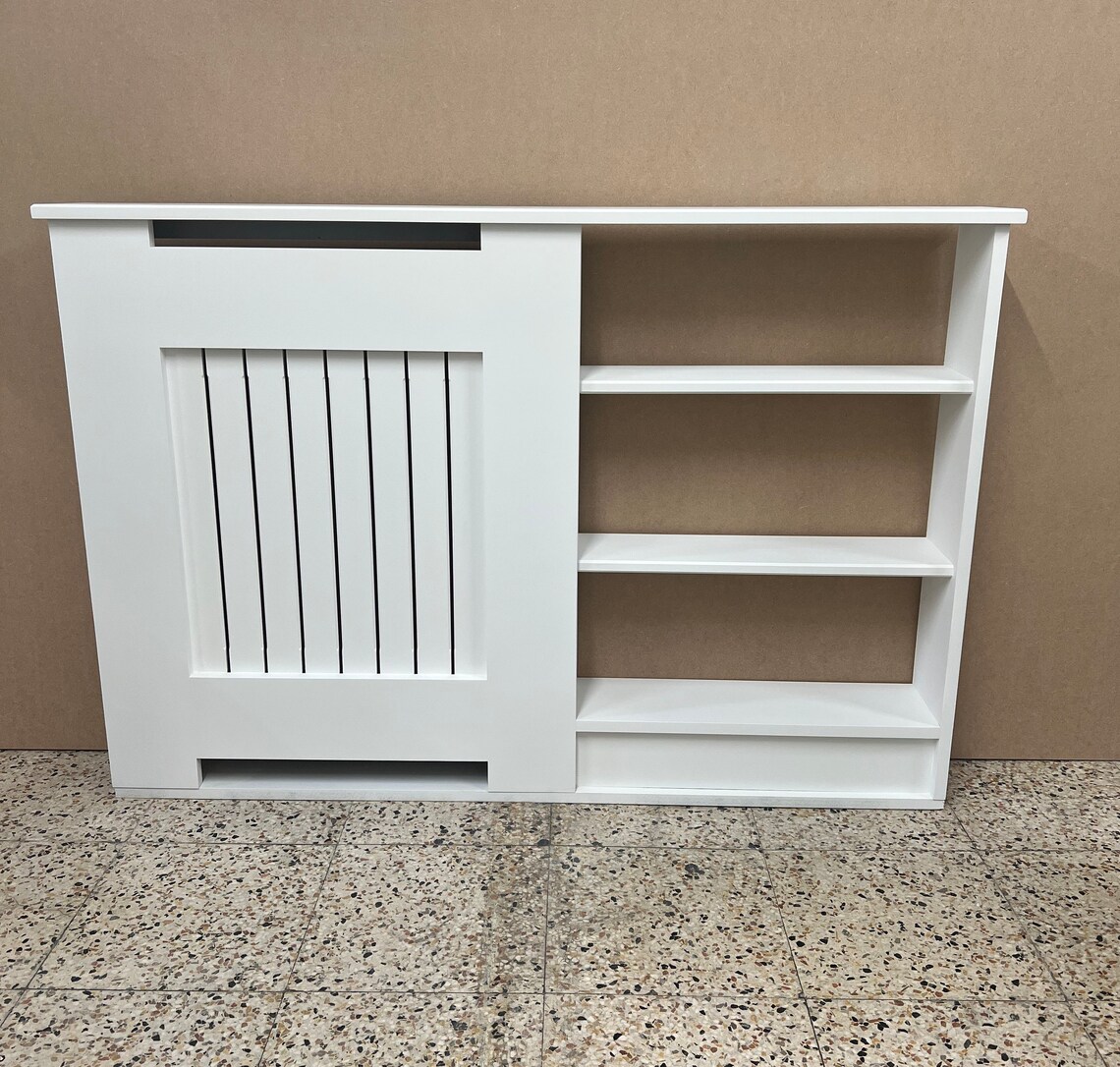 Bespoke Vertical Slat Radiator Cover With Shelves UK Etsy UK