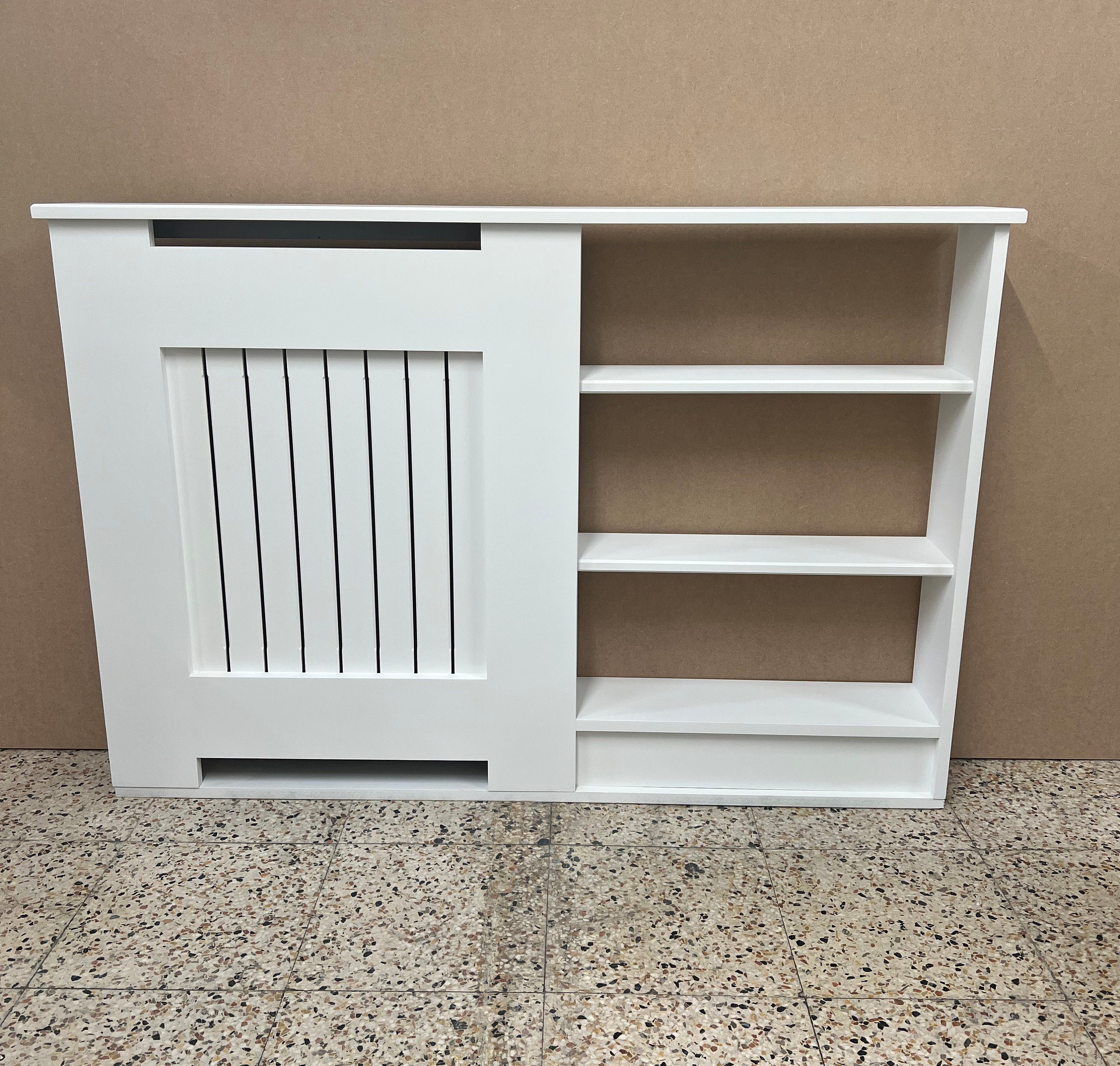Cubierta de radiador blanca de 100 cm de altura Gabinete de MDF Parrilla  Muebles de estante