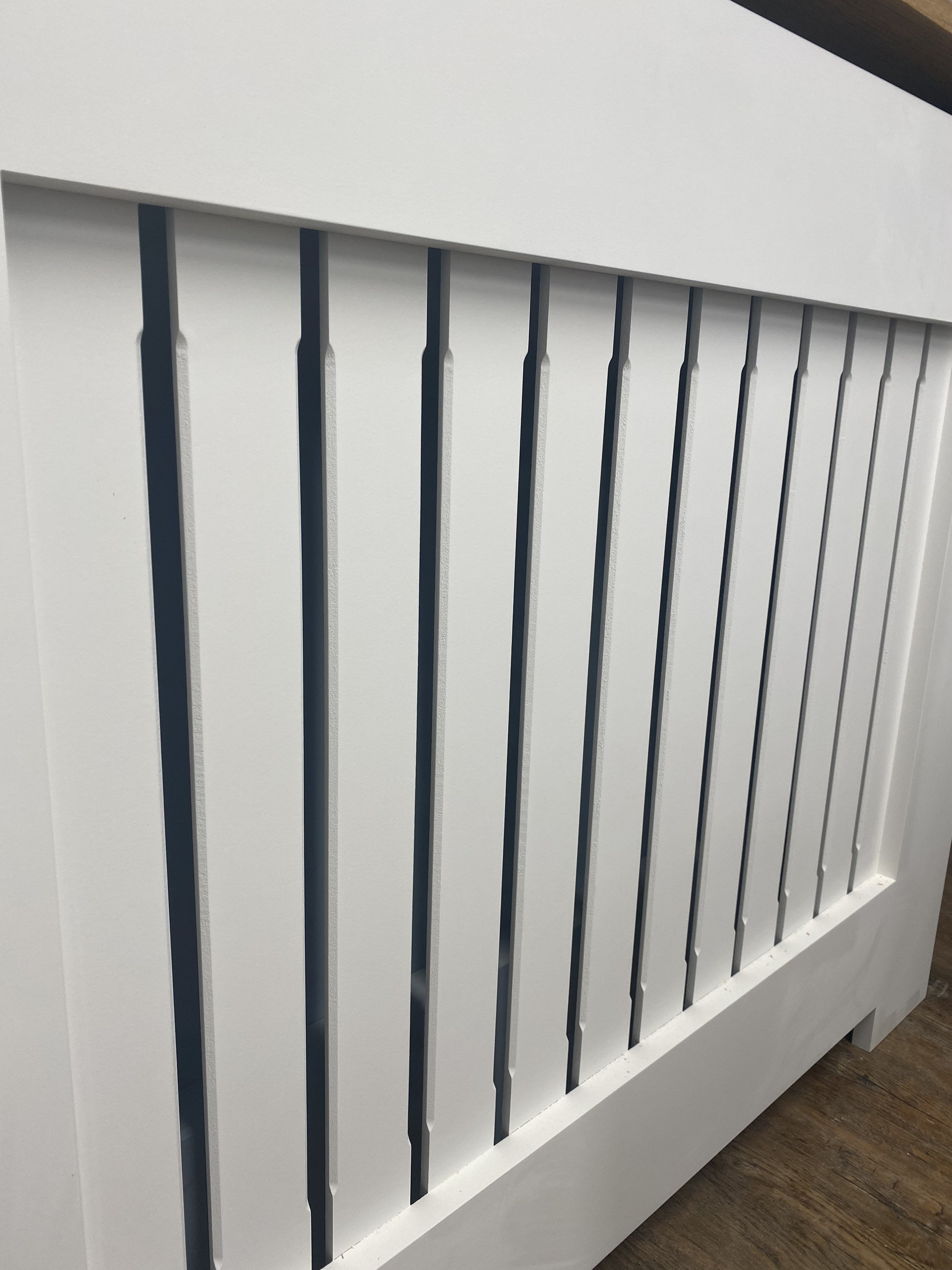 Bespoke custom radiator cover white solid oak top | Etsy