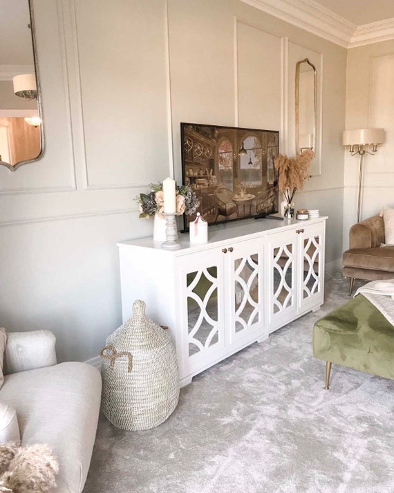Mirrored media cabinet outlet
