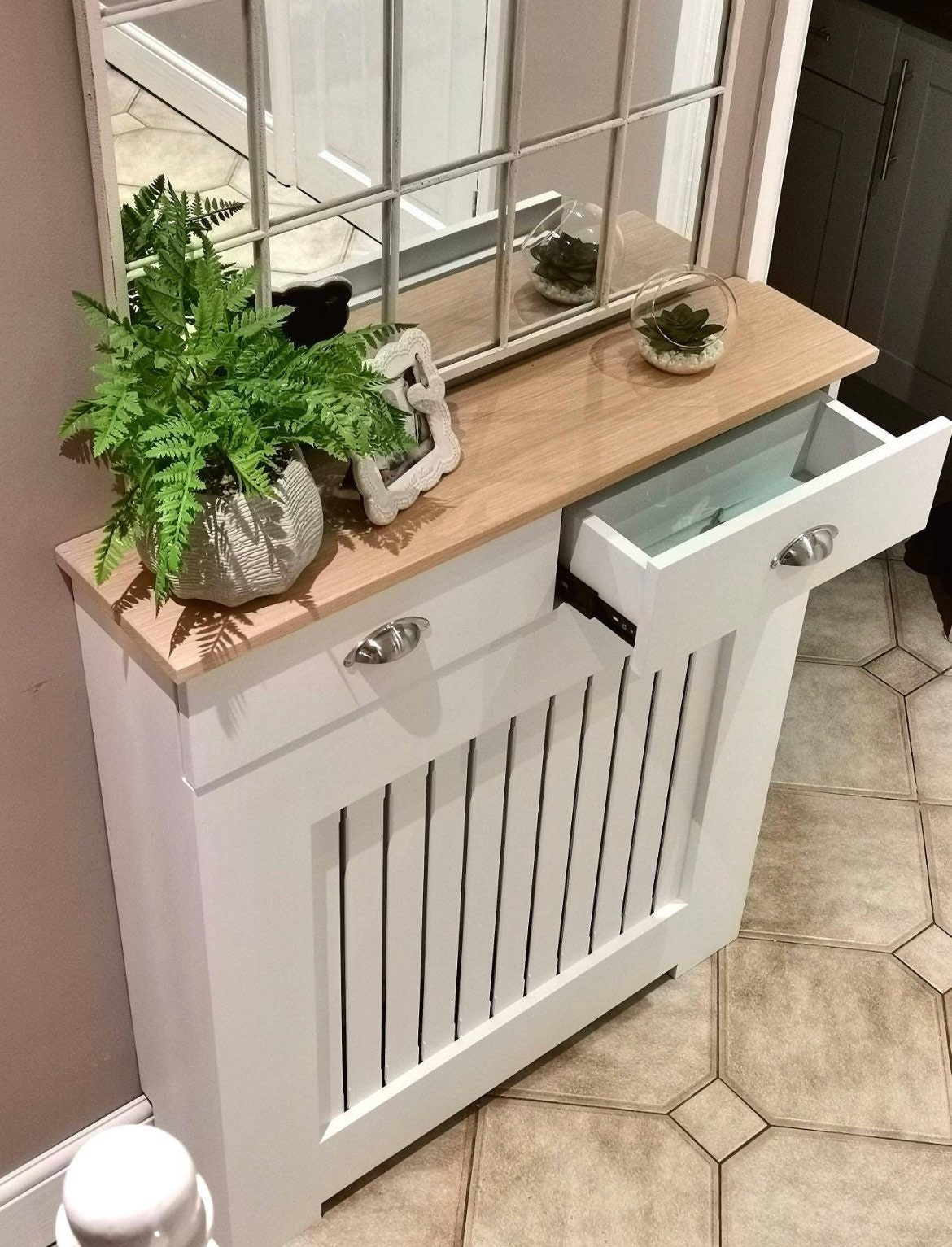 Bespoke Radiator Cover With Draws & Solid Oak Top Custom UK Etsy UK