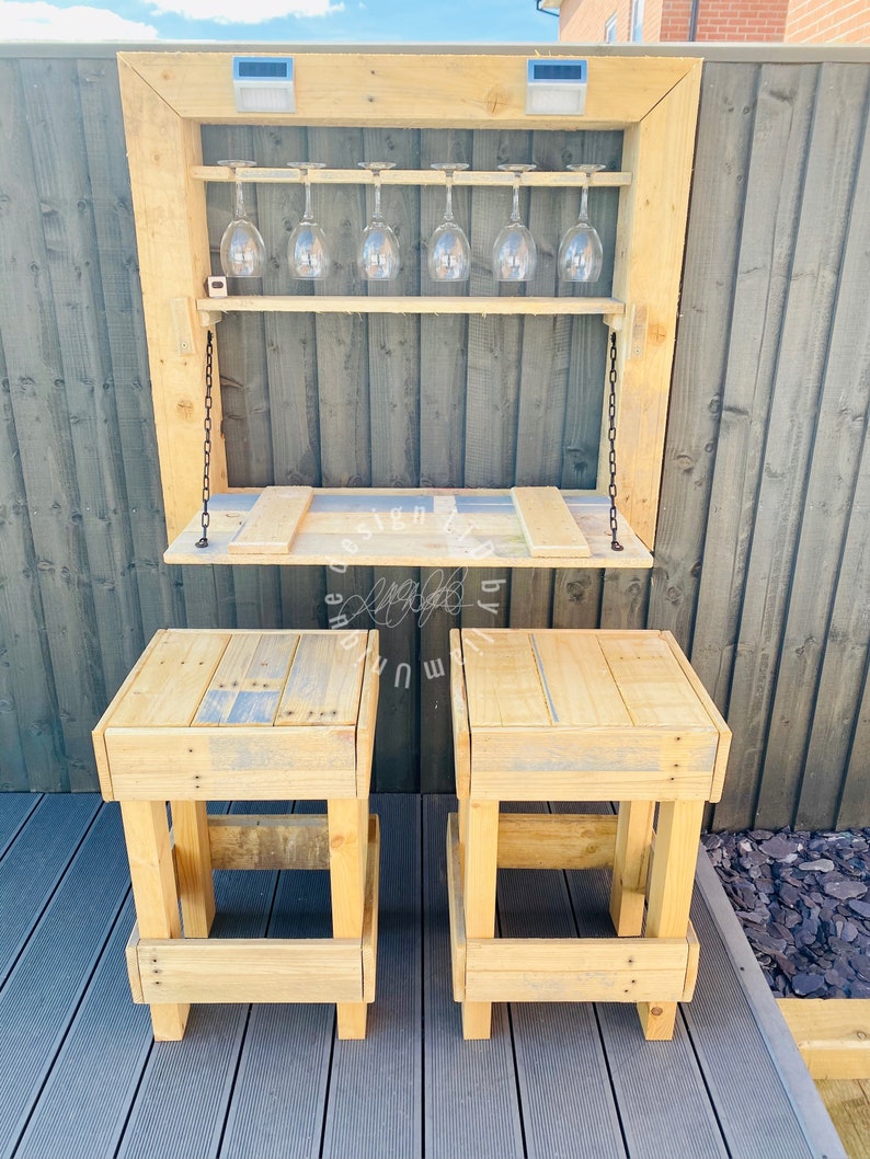 Wall mounted fold down gin & cocktail bar Etsy