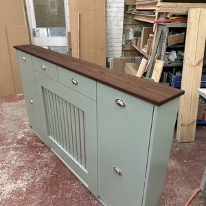 Radiator Cover With Double Shoe Storage, Drawers and Solid Oak Top ...