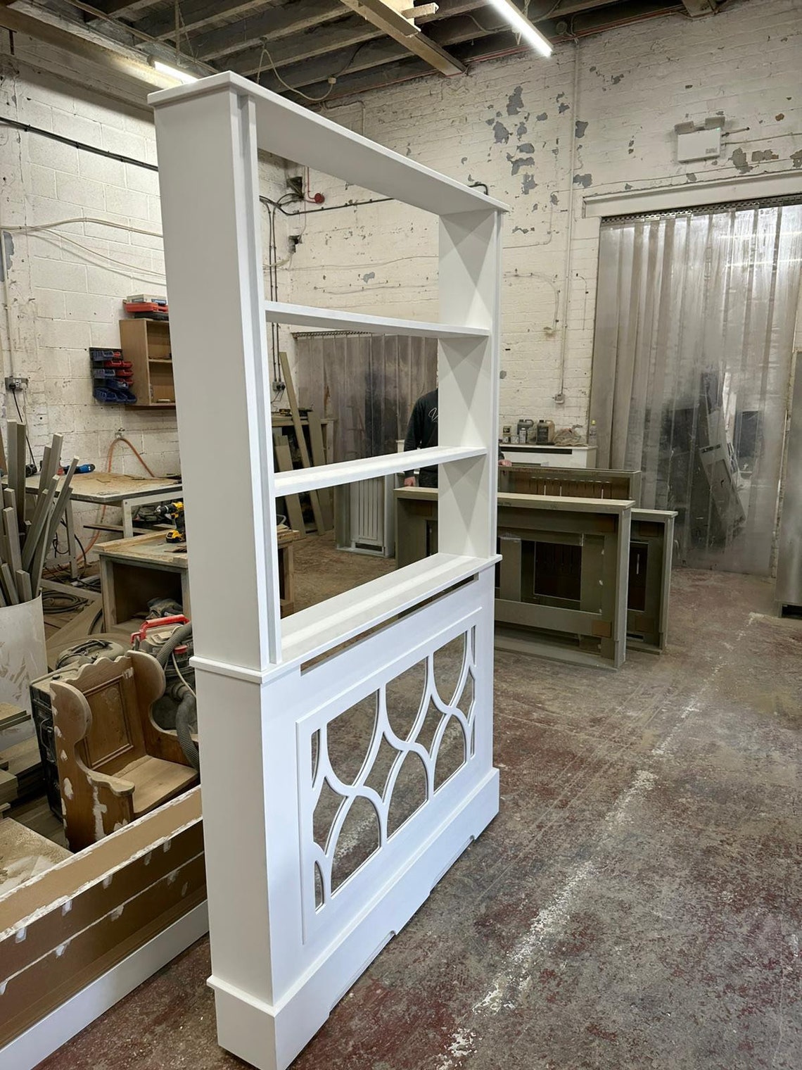 Bookcase Radiator Cover the Florence Mirror Cover in White Etsy UK