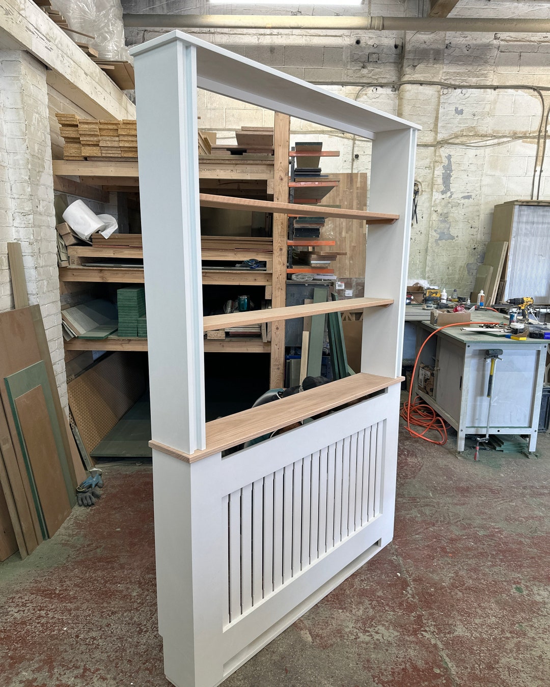 Bookcase Radiator Cover, Bookshelf Radiator Cover, Solid Oak Shelves