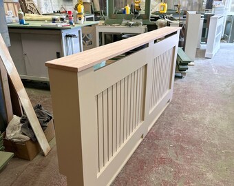 Bespoke Custom Radiator Cover Solid Oak Top UK - Etsy
