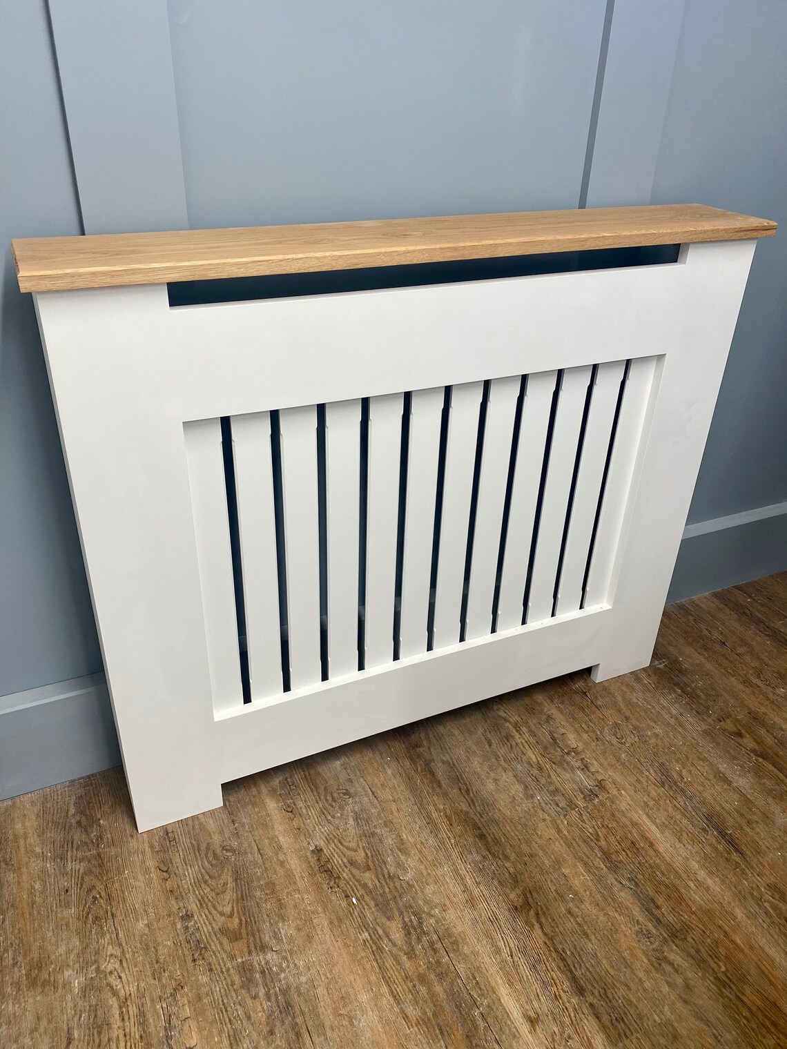 Bespoke custom radiator cover white solid oak top Etsy