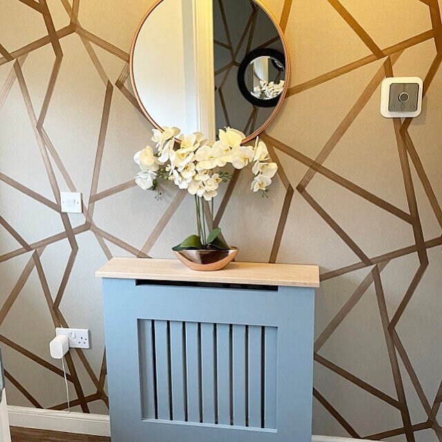 Solid Oak Top Grey Radiator Cover Custom Fit UK - Etsy