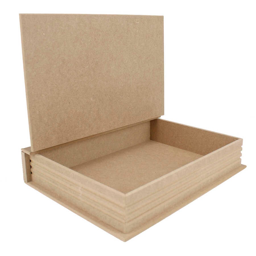 Book Wood Box Unfinished Large Wooden Box Storage Jewelry Etsy