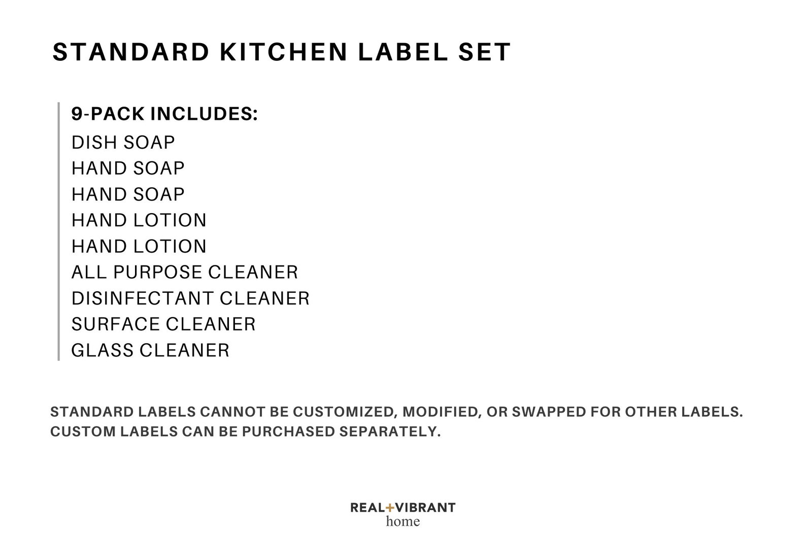 Kitchen Cleaning Labels Minimal Collection Water Resistant Etsy