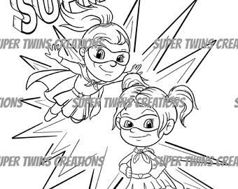 Coloring Pages For Super Kids And Twins By Supertwinscreations