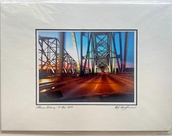 Sonnenuntergang Brücke Fotodruck: Passgenaue Fotografie, "iPhone Tagebuch"