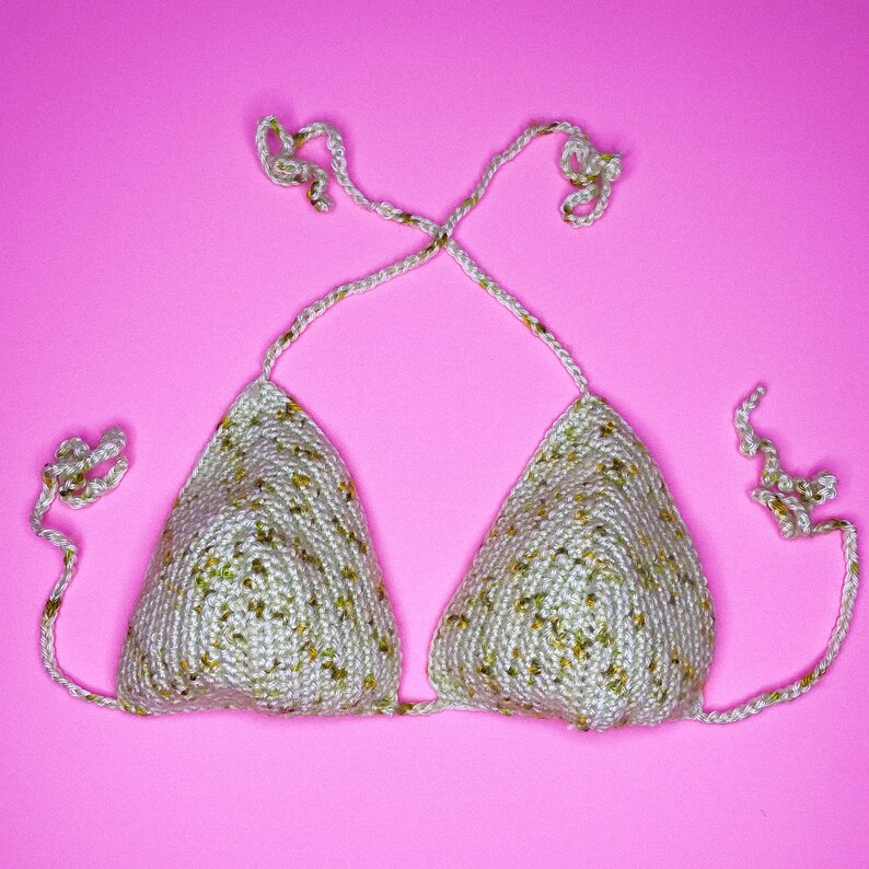 Crochet Bikini Top Mottled Green | Etsy