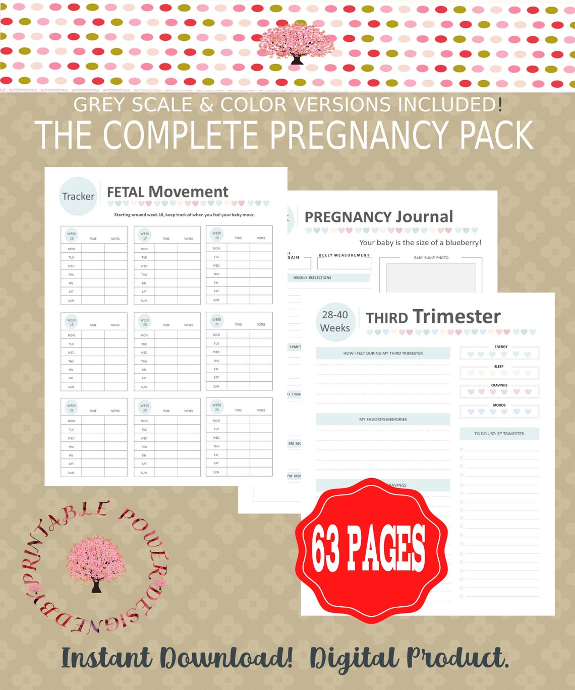 Pregnancy Journal Printables Meal Planner Expecting Mom - Etsy