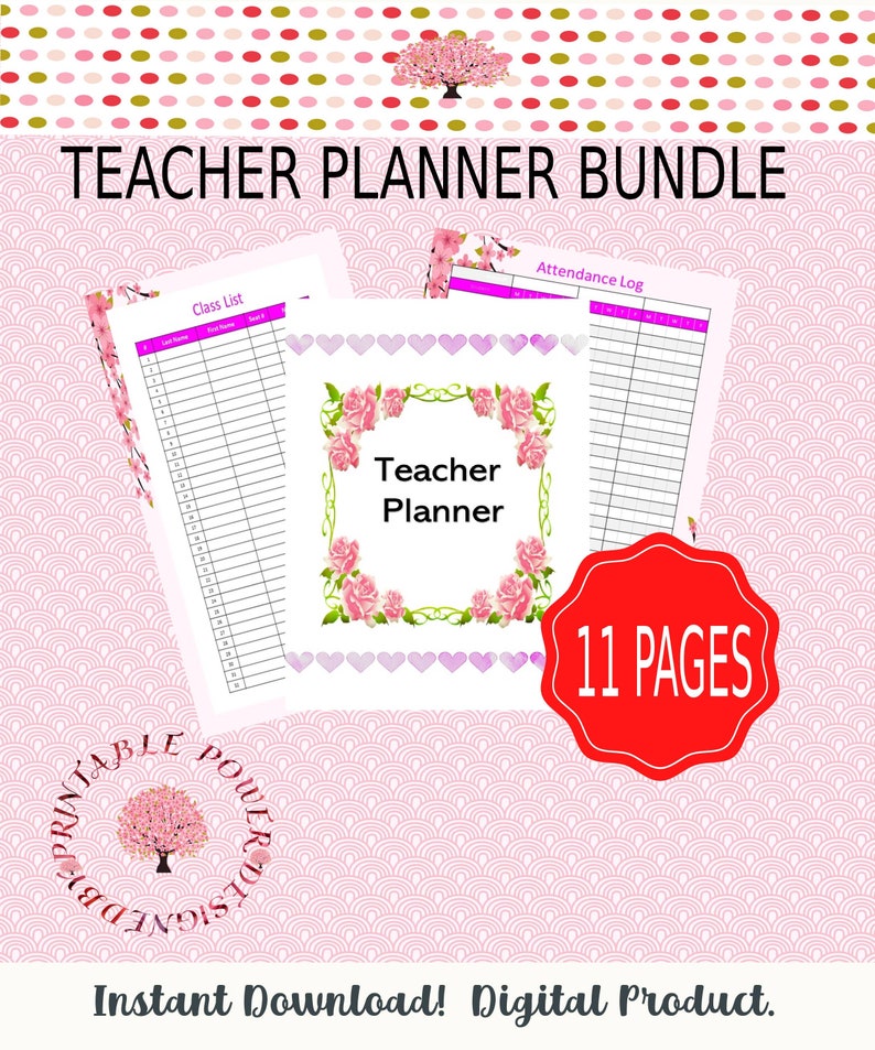 Academic Planner Teacher Resume Study Planner Teacher Etsy