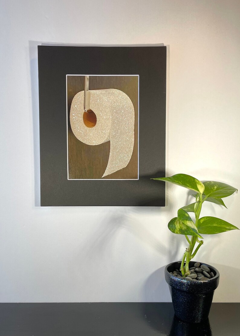 Glitter Toilet Paper Picture Glitter Wall Art Fun Wall Art Etsy