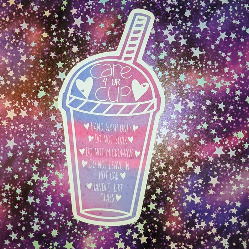 printable epoxy tumbler care card galaxy slurp png etsy
