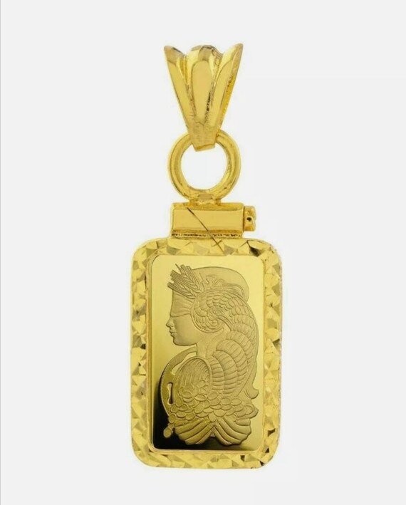 Pamp Suisse Fortuna 1 Gram Bar Pendant With 14k Gold Top - Pamp Suisse Gold Bar Pendant Pamp Suisse Fortuna 1 Gram Bar Pendant With 14k Gold Top - Pamp Suisse Gold Bar Pendant