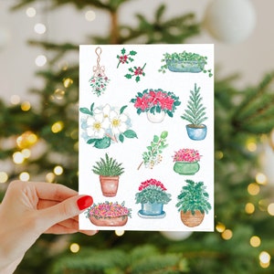 Cartão 12 dias de plantas de Natal