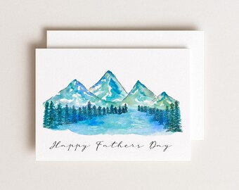 Watercolor Mountains Happy Father’s Day Card