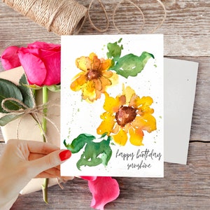 Joyeux anniversaire Sunshine Sunflower Card