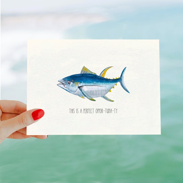 This Is A Perfect Oppor-tuna-ty Watercolor Greeting Card | Any Occasion