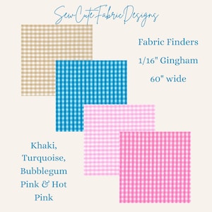 60” Cotton Fabric: 1/16” Gingham Check for Sashes, Ties, Shirts, Dresses