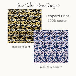 Leopard Print Fabric Pink and Blue or Yellow and Black Animalia Exotica Oasis from Indigo & Aster Art Gallery Fabric 100% Cotton OKEO-TEX