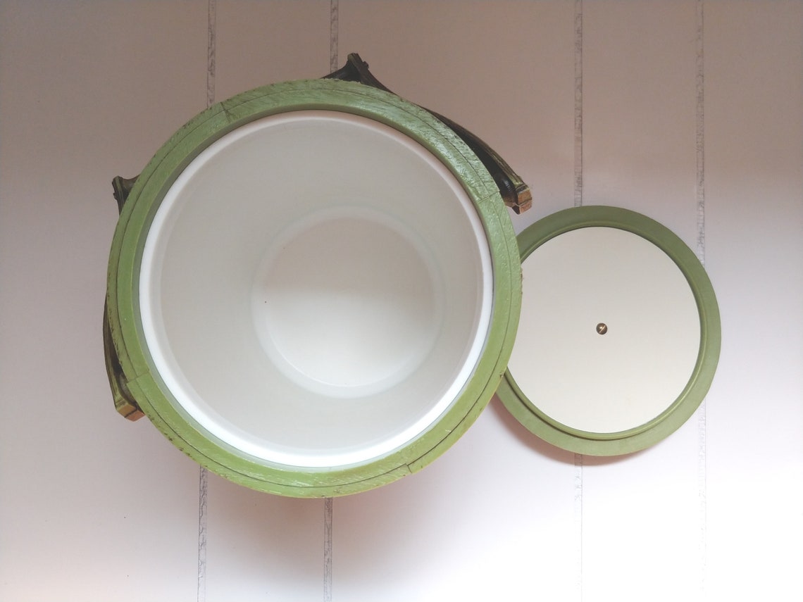 Vintage verde falso cubo de hielo de madera | Etsy