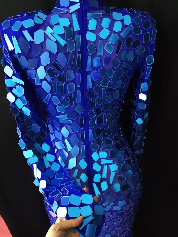 Blue Glass Mini Dress - Etsy