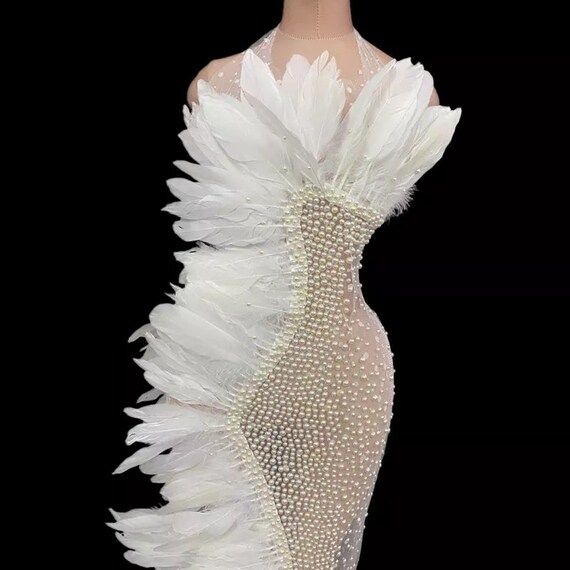 Mesh dress top with pearls