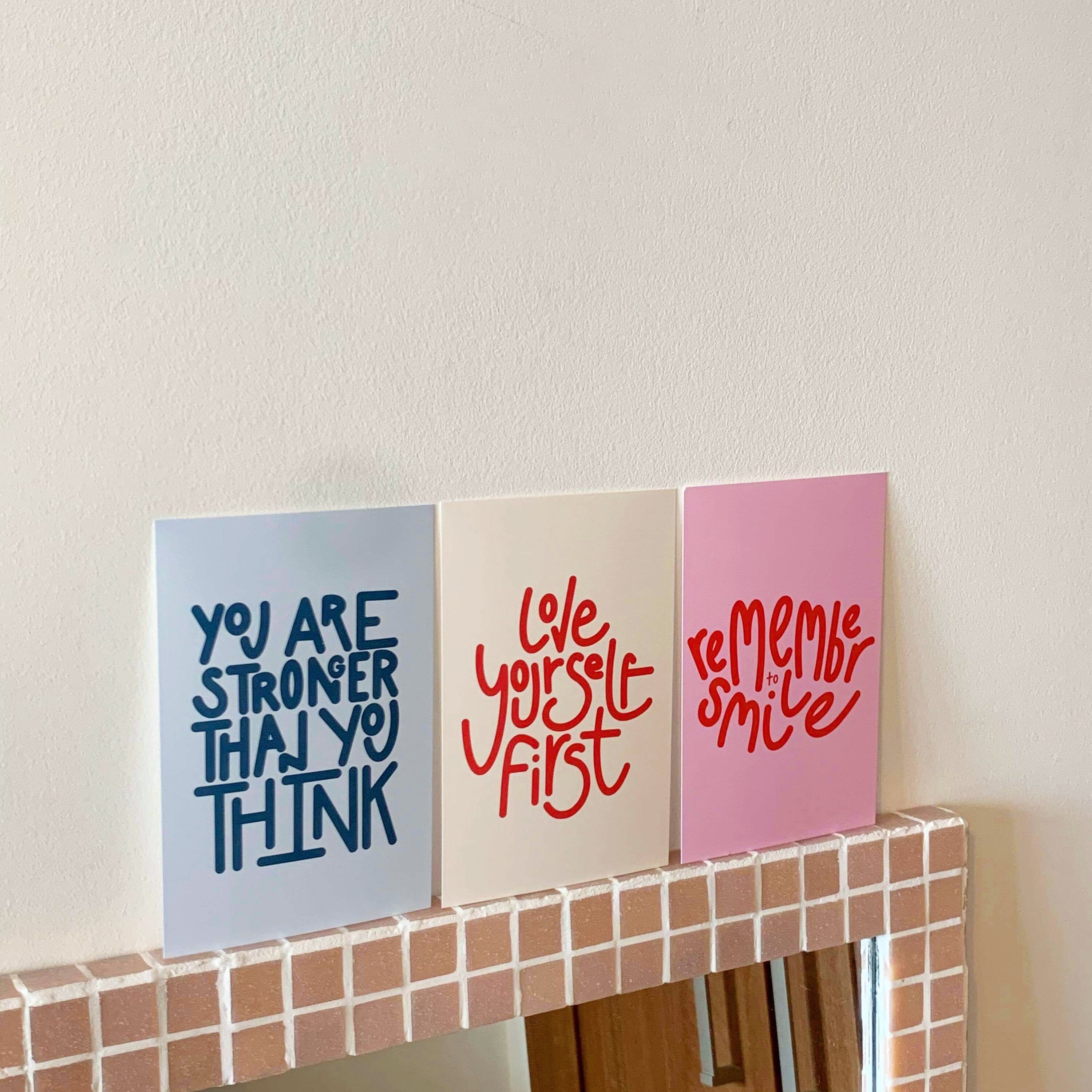 Set of 3 Mini Wall Art 10x15cm A6 Art Prints Illustration Etsy