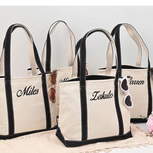 Personalisierte Strandtasche, Tragetasche für Mädchen, Brautjungfer Geschenktasche, Junggesellinnenabschied, Stickerei mit Namen Tote, Geschenktaschen