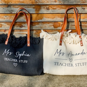Custom Canvas Beach Tote Bag, Embroidered Bridesmaid Tote Bag, Bridesmaid Gift, Boho Fringe Tote Bag for Bachelorette Gift,Personalized Gift
