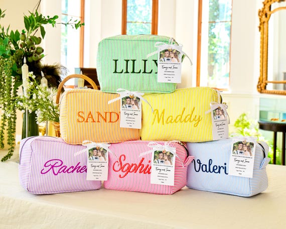 Personalisierte Make-up-Tasche – Kleine Kosmetiktasche Aus Leinen, 23x16x5 Cm, Mehrfarbig, Als Geschenk Für Frauen