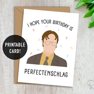 Biglietto d'auguri per ufficio con citazioni divertenti Dwight Schrute Download digitale Vuoto all'interno di biglietti di buon compleanno Regali di compleanno stampabili digitali