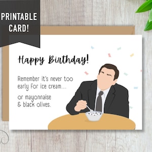 De Office-verjaardagskaart Michael Scott citeert grappige digitale download blanco binnen Happy Birthday Card afdrukbare verjaardagscadeaus Office SVG