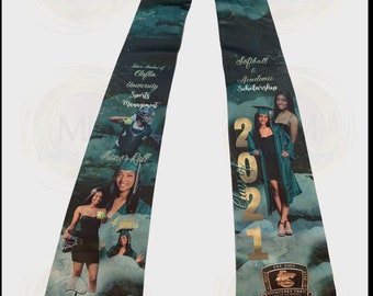 Your School Colors, Custom Graduation Stole/Sash, Personalized Grad Gift, High School, College,  Keepsake,  Graduation Attire, Class of 2024