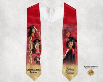 Custom Graduation Stole/Sash | Class Of 2024 Graduation Stole | Personalized Graduation Gift | High School | College